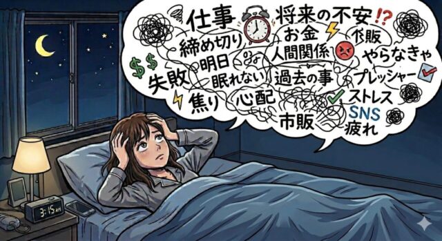 不眠症の時は頭の中が雑念だらけになります